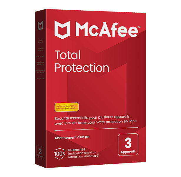 McAfee® Total Protection, Antivirus et sécurité Internet - 5 appareils - Abonnement 1 an