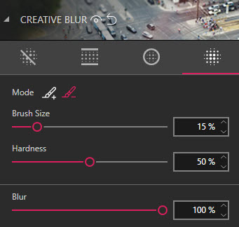 Creative Blur tool